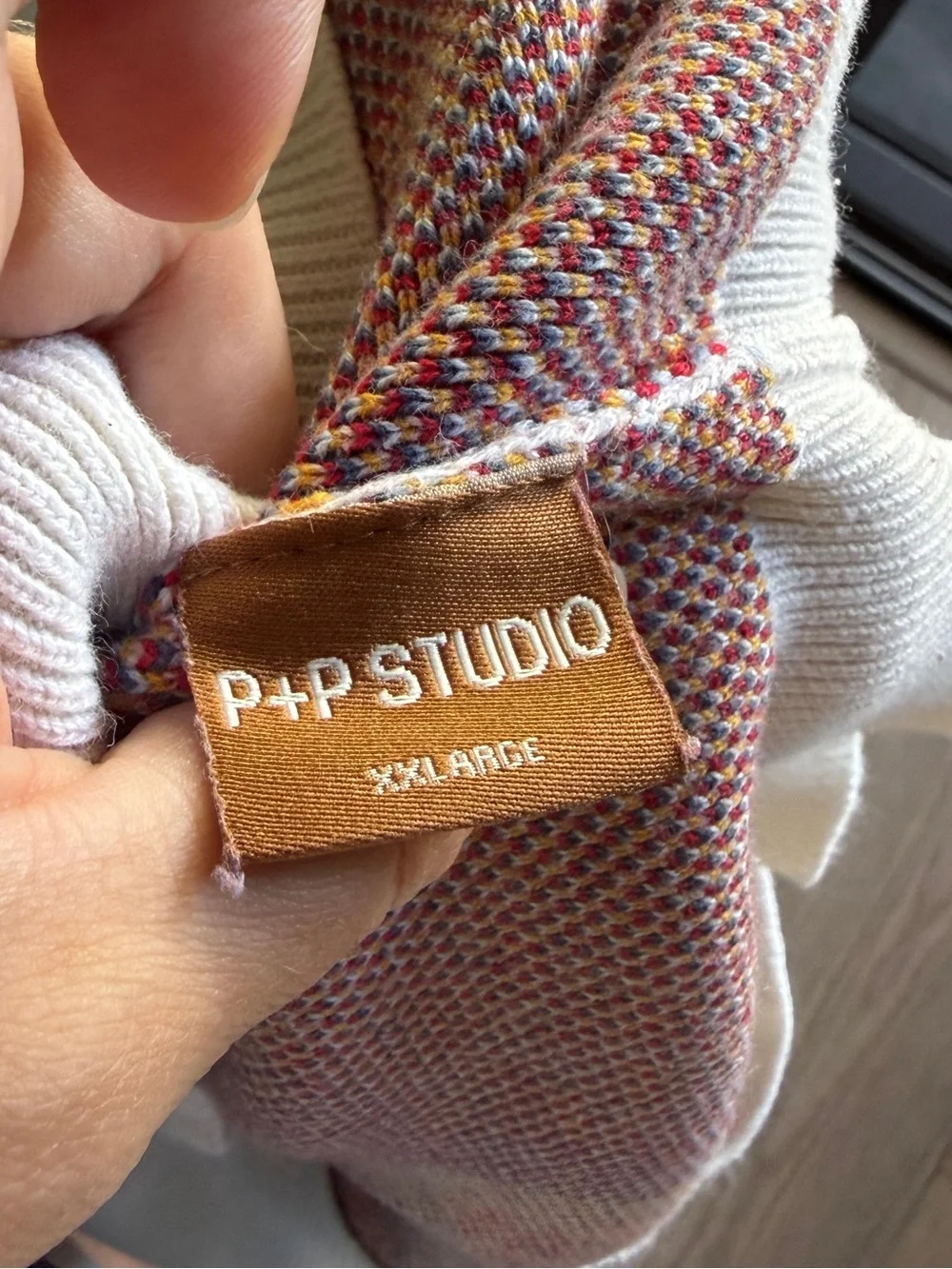 Pp studio pride and purpose Crewneck Sweater in Cream with Multicolor Logos - Picture 8 of 9